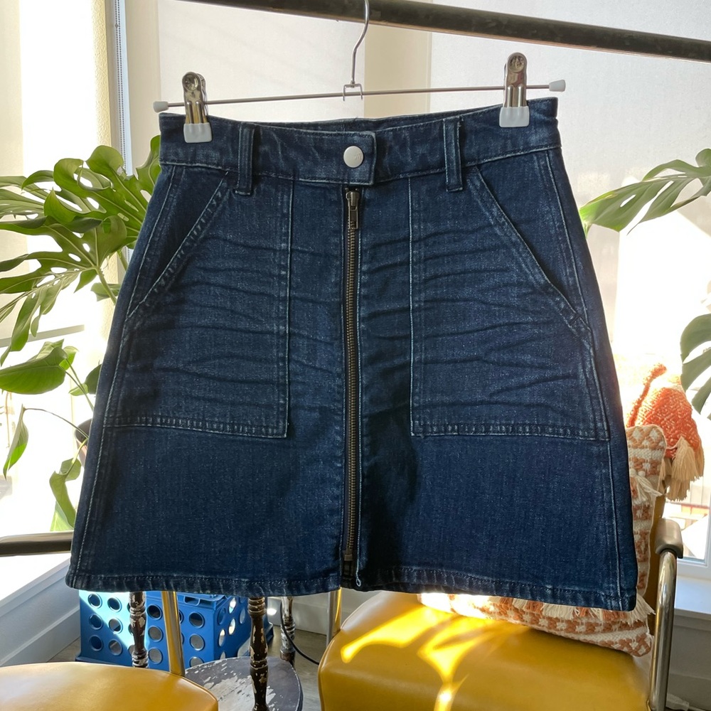 Madewell Denim Zip-Up Mini Skirt